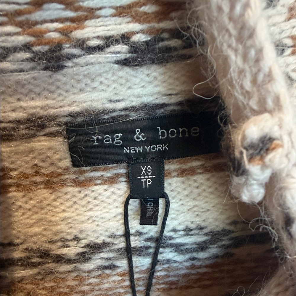 rag & bone Fair Isle Sweater - Cream and Brown - Picture 2 of 6